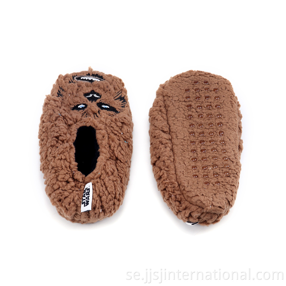 Fleece warm and funny children's floor slippers